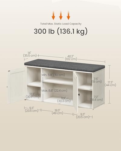 songmics home shoe storage bench, snapsemble superfast assembly shown in use