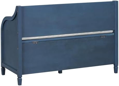 42" rustic storage bench entryway bench shoe cabinet, front angle view