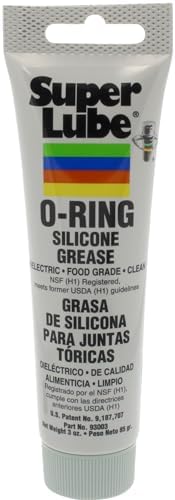 Super Lube Silicone O-Ring Grease Non-Curing Compound (Translucent White, 3oz Tube) | NSF Certified Food Grade & Clean | Heat Stable