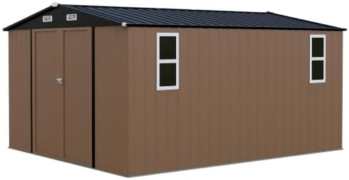 lausaint home 10 x 12 ft outdoor storage, front angle view