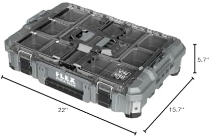 flex stack pack storage system organizer box, front angle view