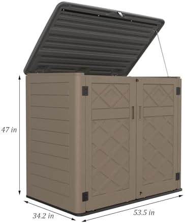 homspark storage shed weather resistance, multi-purpose outdoor storage showing dimensions