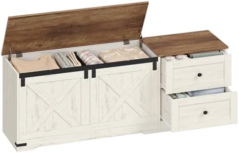 hzuaneri 59" farmhouse storage chest with 2 drawers, main product view