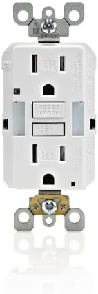 Leviton GFCI Outlet with Guidelight, 15 Amp, Self Test, Tamper-Resistant with LED Indicator Light, Replaces Plugged in Night Light, GFNL1-W, White
