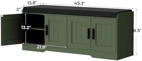 homleke shoe storage bench, 4 doors & thickened shown in use