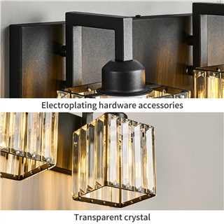 FDPBY Black Bathroom Light Fixture, 4-Light Crystal Vanity Lighting, Bathroom - Image 5
