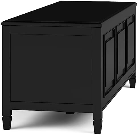 simplihome connaught 51" wide solid wood trunk bench, front angle view