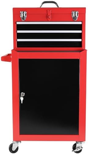 henf 3-drawer rolling tool storage cabinet with detachable, close-up detail