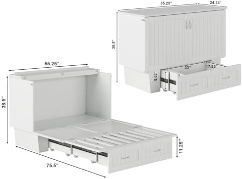 afi, nantucket murphy bed chest full with 6", close-up detail