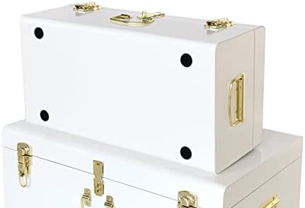 vixdonos decorative metal box storage trunks set of, close-up detail