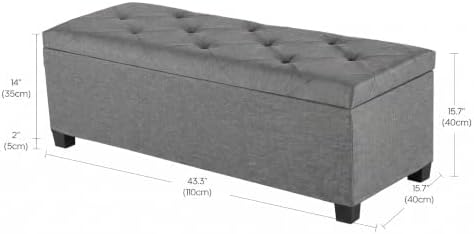 dumos storage ottoman bench, 43.3 inch end of shown in use