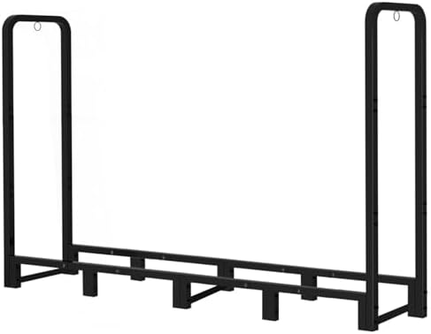 firewood rack outdoor 8ft heavy duty logs holder shown in use
