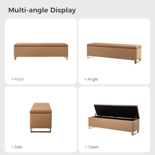 60" leather storage bench with throw ottomans, large, package contents