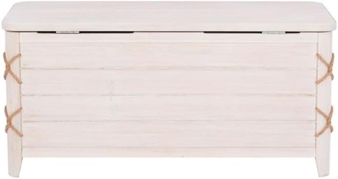 bowery hill modern wood rope storage chest, 38"x18"x18" showing dimensions
