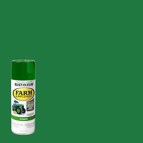 Rust-Oleum Farm & Implement JD Green Spray Paint | Tractor Touch Up Paint, Equipment Restoration, Fade Resistant Color, Fast Dry Formula, Farm Equipment Finish, 12 oz