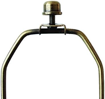 Complete Lamp Harp Set (2 Pack) - Antique Brass 8" Harp for 9" to 10" Lampshade - Includes Saddle Holder Base & Finial - Converter for Table and Floor Lamps