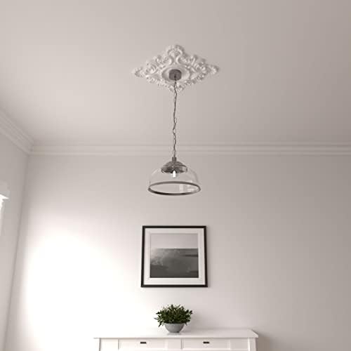 Ekena Millwork CM18CR Crawley Ceiling Medallion, 18"W x 18"H x 3 1/4"ID x 1 1/2"P, Factory Primed