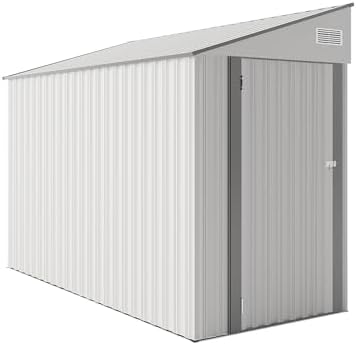 yopto 4×8 ft outdoor metal storage shed,heavy-duty lean, view 15