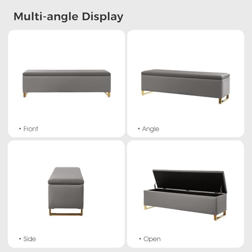 60" leather storage bench with throw ottomans, large, package contents
