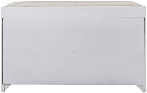 knocbel farmhouse storage bench with 2 drawers, removable, side view