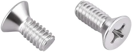 Kado 50pcs Cross Countersunk Head Screws M4-0.7x8mm Silver, Phillips Screws | M4x8 Flat Head Carbon Steel for Monitor Arm Mounting Wall Mounting Hardware Fastening Accessories