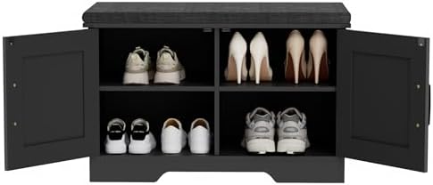 homsho farmhouse shoe storage bench with 2 barn, view 9
