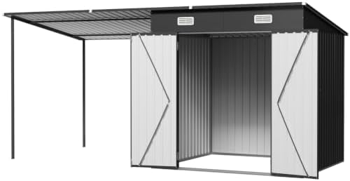 14x6ft outdoor lean to shed & hardtop gazebo, view 9