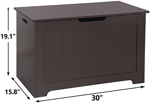 30 inch wooden storage chest, storage trunk w/2, side view