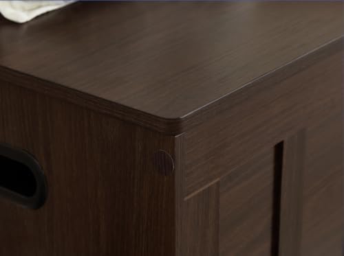 vankiley 47.2" storage chest extra large,wooden storage trunk(espresso), front angle view