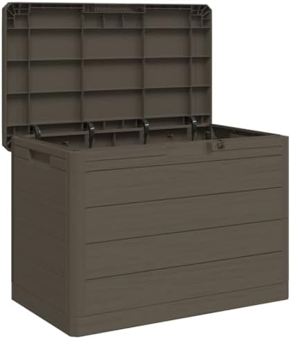 vidaxl patio cushion box brown 30.5x17.5x20.9 polypropylene, side view