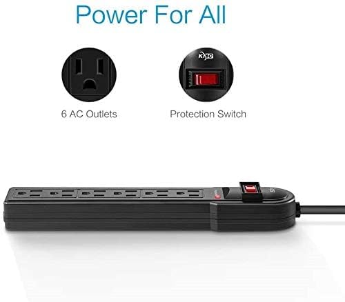 KMC 6-Outlet Surge Protector Power Strip 6 Pack - Image 3