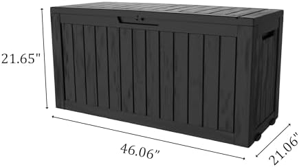 outdoor storage box waterproof with wheels, 76 gallon, package contents
