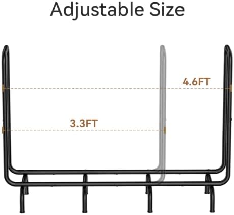 4.5ft firewood rack outdoor, heavy duty metal wood, package contents