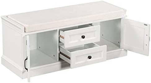 lumisol storage ottoman, solid wood storage bench with, front angle view