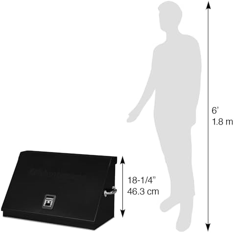 montezuma me300b 30-inch portable triangle toolbox, black, front angle view