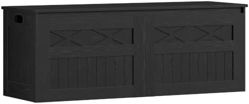hzuaneri 47 inches rustic storage chest and bench, front angle view