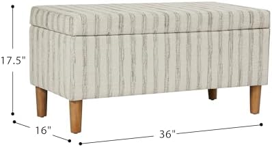 homepop malmo 36" storage bench - gray &, close-up detail