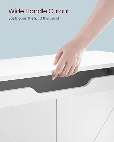 vasagle storage chest with 2 safety hinges, 15.7, front angle view