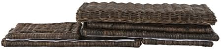 happimess elijah 31" wicker storage trunk footlocker chest, close-up detail