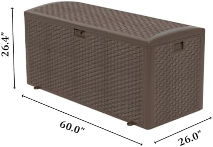 180gal pro brown blow - molded outdoor deck shown in use