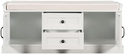 gdfstudio rustic storage bench with 4 doors 2, view 9