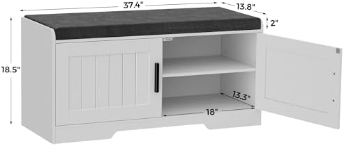 homleke shoe storage bench, 2 doors & thickened shown in use