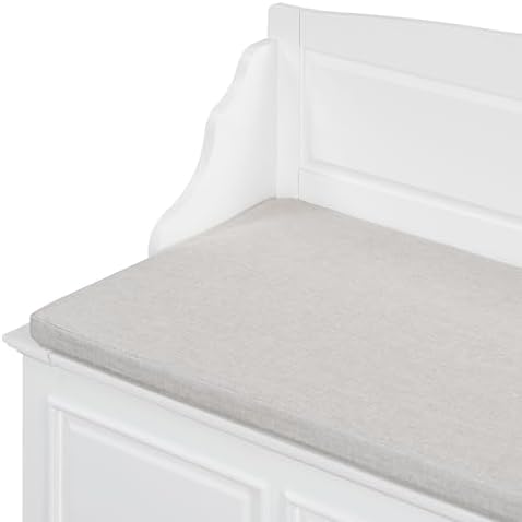 knocbel rustic entry storage bench with hidden compartments, front angle view