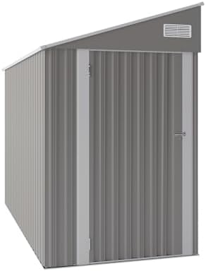 yopto 4×8 ft outdoor metal storage shed,heavy-duty lean, view 10