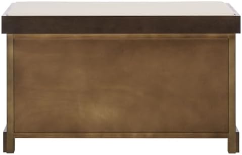 safavieh freddy wood storage bench, 33" farmhouse dark, front angle view