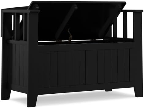 simplihome acadian storage bench and cabinet set in showing dimensions