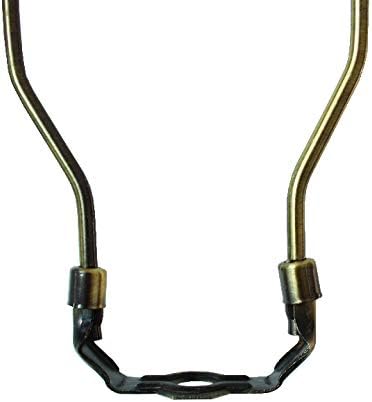 Complete Lamp Harp Set (2 Pack) - Antique Brass 8" Harp for 9" to 10" Lampshade - Includes Saddle Holder Base & Finial - Converter for Table and Floor Lamps