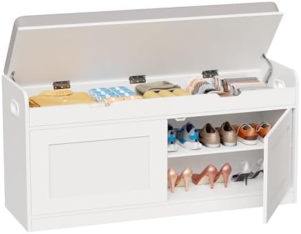 2-tier storage bench, 39.4" wide shoe bench with, main product view