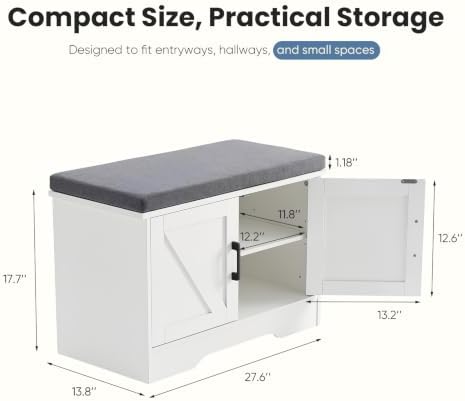 newbulig shoe bench with storage for entryway, 27.6" shown in use