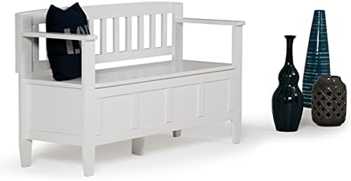 simplihome brooklyn 48" wide solid wood storage bench, view 10